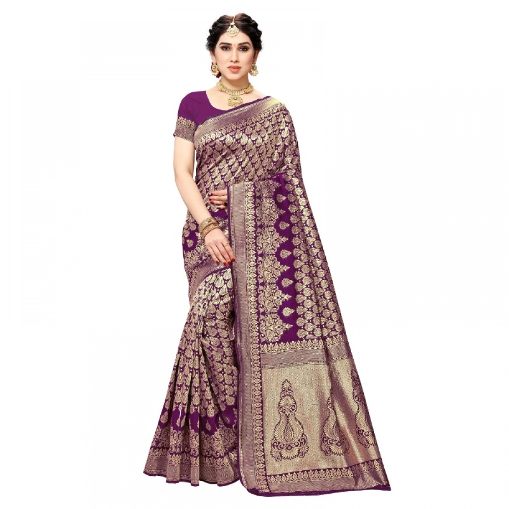 Women's Jacquard Silk Weaving Saree with Blouse – Jamli