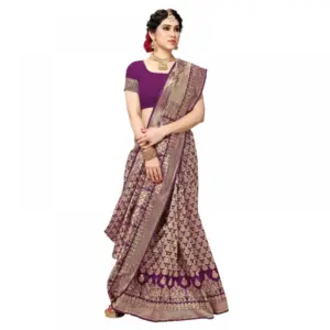 Women's Jacquard Silk Weaving Saree with Blouse – Jamli
