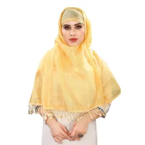 Generic Women's Cotton Silk Strips Printed Dupatta (Yellow, Length:2-2.4 mtr)