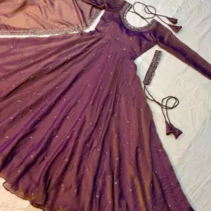 Premium South Silk Gown with Dupatta