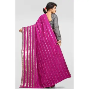 Women's Vichitra Sequence Work Saree with Blouse – Pink