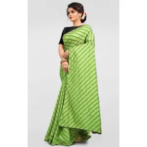 Women's Vichitra Sequence Work Saree with Blouse – Lightgreen
