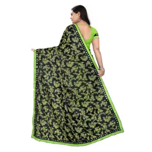 Women's Lycra Blend Floral Print Saree with Blouse – Pista
