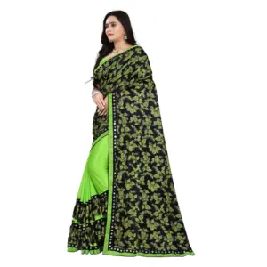 Women's Lycra Blend Floral Print Saree with Blouse – Pista