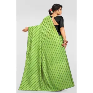 Women's Vichitra Sequence Work Saree with Blouse – Lightgreen