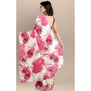 Women's Joya Silk Printed Saree with Blouse – Pink