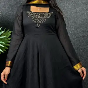 Kadhalar dhinam roja outfit recreation black hand work Gown with duppata