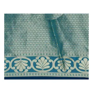 Women's Jacquard Woven Saree with Blouse – Dark Blue