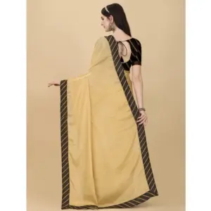 Women's Chiffon Self Design Saree with Blouse – Yellow
