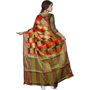 Women's Jacquard Woven Saree with Blouse – Multicolor