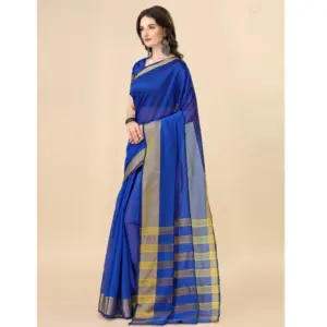 Women's Cotton Silk Striped Saree with Blouse – Multicolor