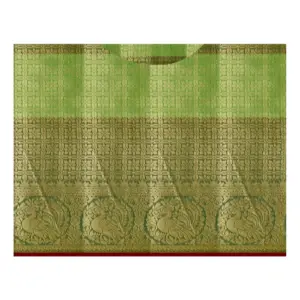 Women's Jacquard Woven Saree with Blouse – Green