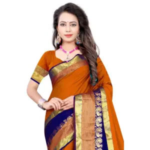 Women's Jacquard Woven Saree with Blouse – Multicolor
