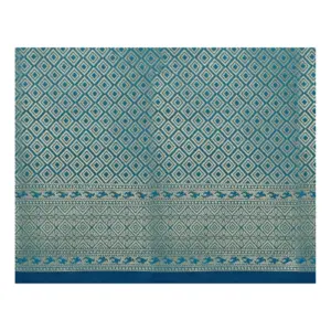 Women's Jacquard Woven Saree with Blouse – Blue