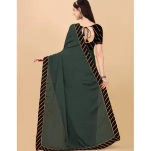 Women's Chiffon Self Design Saree with Blouse – Grey