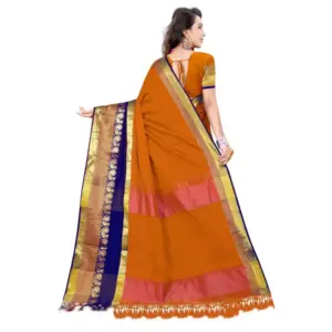 Women's Jacquard Woven Saree with Blouse – Multicolor