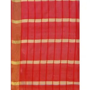 Women's Cotton Silk Checkered Saree with Blouse – Blue