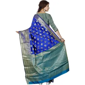 Women's Jacquard Woven Saree with Blouse – Multicolor
