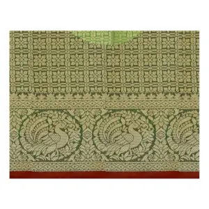 Women's Jacquard Woven Saree with Blouse – Red