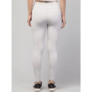 Generic Women's Polyester Solid Ankle Length High-Rise Tights (Light Grey)