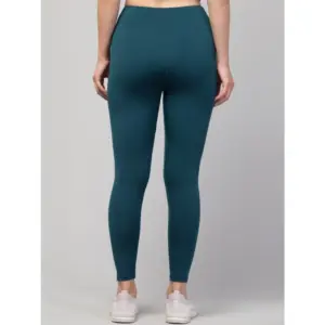 Generic Women's Polyester Solid Ankle Length High-Rise Tights (Green)