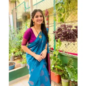 Women's Silk Printed Saree with Blouse – Rama
