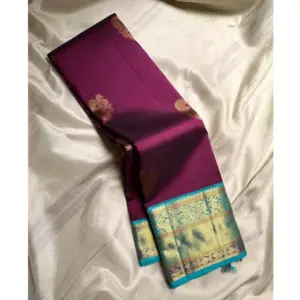 Women's Silk Printed Saree with Blouse – Wine
