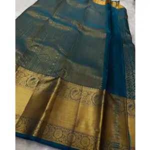 Women's Silk Printed Saree with Blouse – Rama