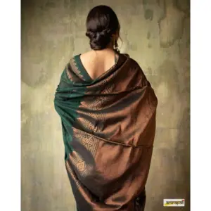 Women's Silk Printed Saree with Blouse – Green