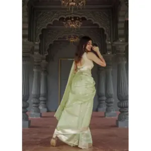 Women's Cotton Printed Saree with Blouse – Pista