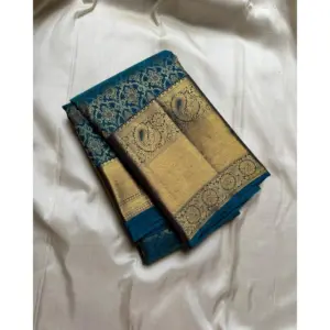 Women's Silk Printed Saree with Blouse – Rama