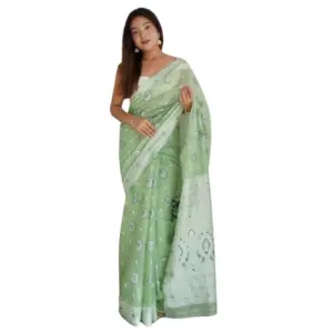 Women's Cotton Printed Saree with Blouse – Pista