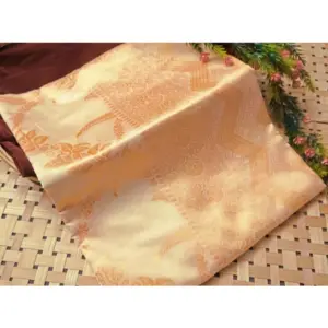 Women's Soft Lichi Silk Printed Saree with Blouse – Golden