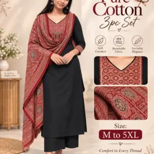 Cotton Ajrakh Print Kurta Set – Design 4