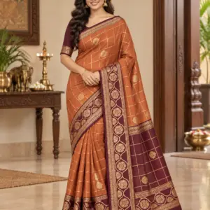 Soft Silk Saree with Blouse – Design 4