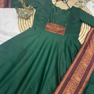 Pattu Cotton Anarkali Suit
