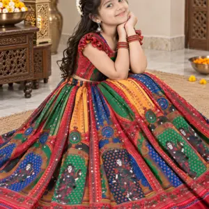 Chinon Silk Lehenga Choli for Kids
