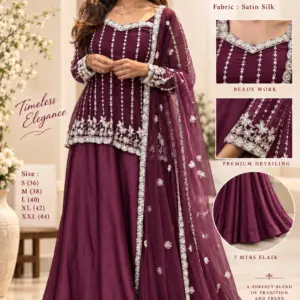 Silk Satin Lehenga Set