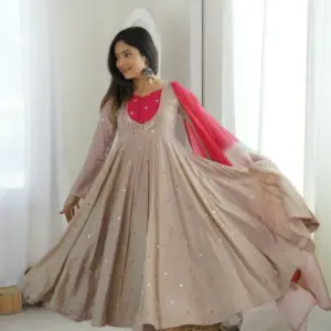 Roman Silk Anarkali Set