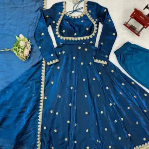Fandy Silk Gown With Dupatta