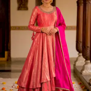 Sindoor Tissue Silk Gown