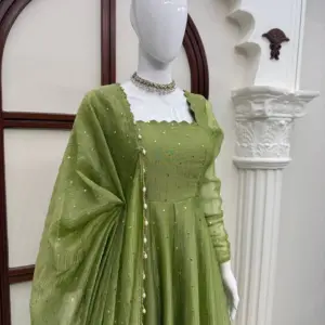 Designer Gown with Pent Set Elegant Ethnic Wear Crafted in Classy Tones with Premium Fabric