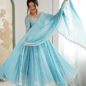 Premium Sequence Designer Anarkali Three Piece Set