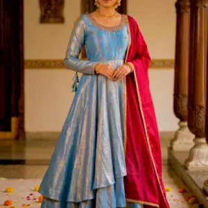 Sindoor Tissue Silk Gown