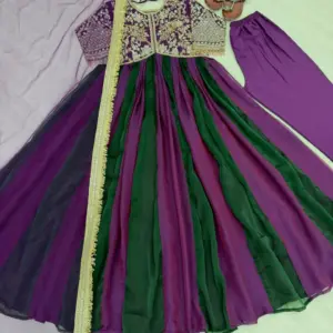 Silk Embroidered Gown Set