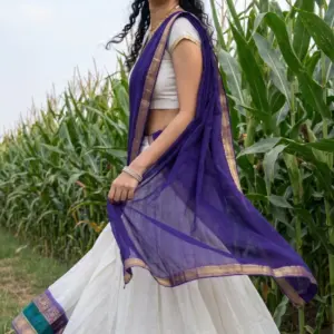 Mul Cotton Zari Woven Lehenga Set