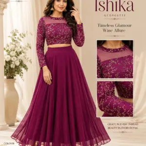 Georgette Embroidered Lehenga Set