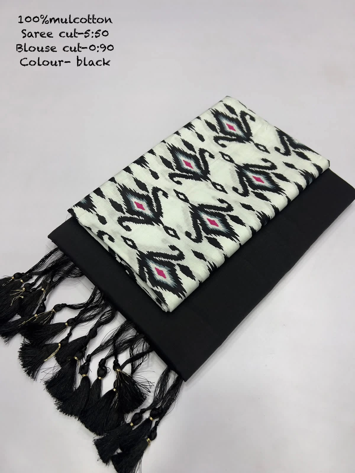 AN SUPER HIT-1 New Design Launch Pure Mul Cotton Saree with Tassels