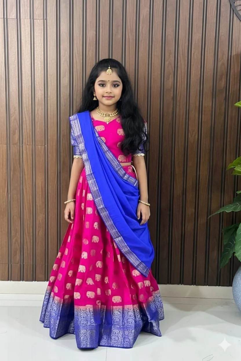 Traditional Pure Silk Fully Stitched Lehenga Choli Set