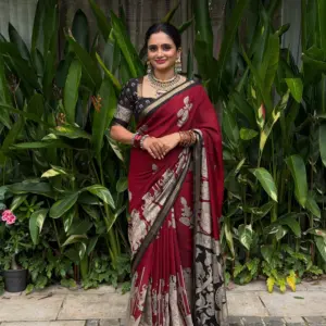 Georgette Zari Border Saree